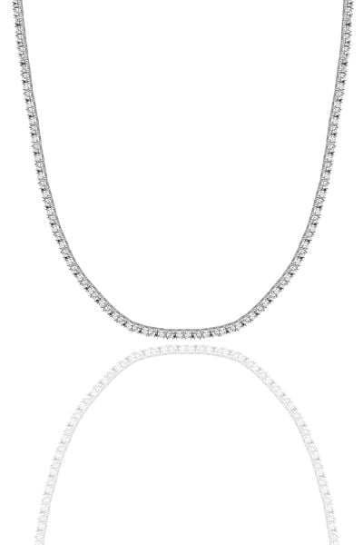 Gümüş beyaz altın rodyumlu zirkon taşlı su yolu kolye SGTL11585RODAJ