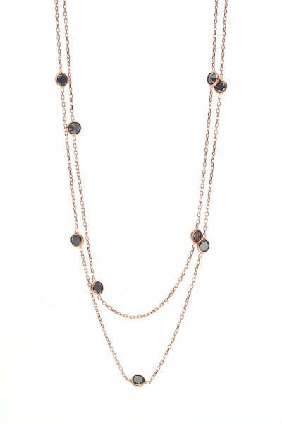 Gümüş rose onix sıra taşlı kolye SGTL8538