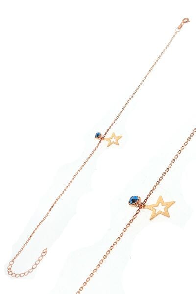 Gümüş yıldız ve nazar modeli halhal SGTL9794