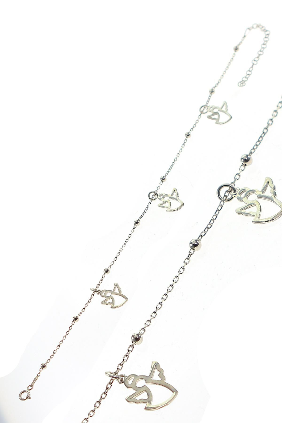 Gümüş top top zincirli kanat modeli halhal SGTL9796