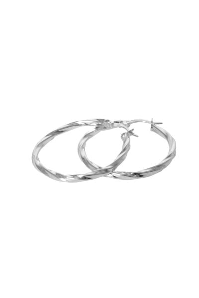 925 ayar gümüş küpe 35 mm burgu şarnel halka küpe SGTL13151RODAJ