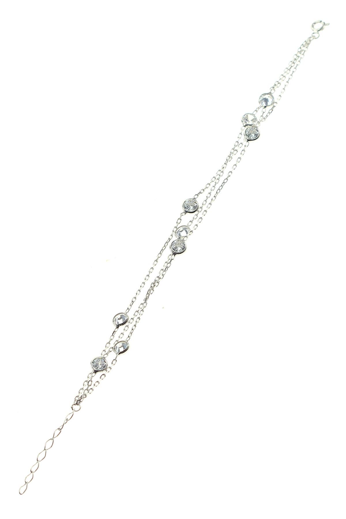 Gümüş sıra taşlı bileklik SGTL8543
