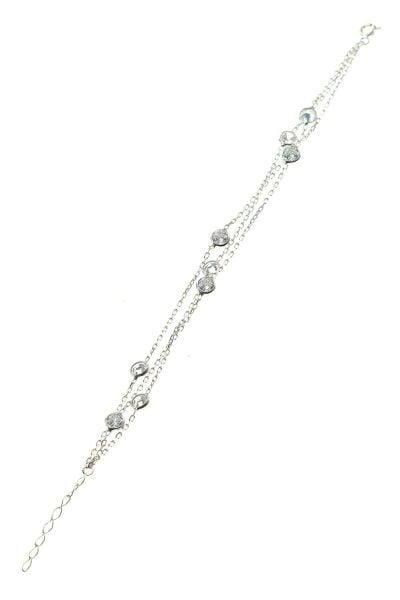 Gümüş sıra taşlı bileklik SGTL8543