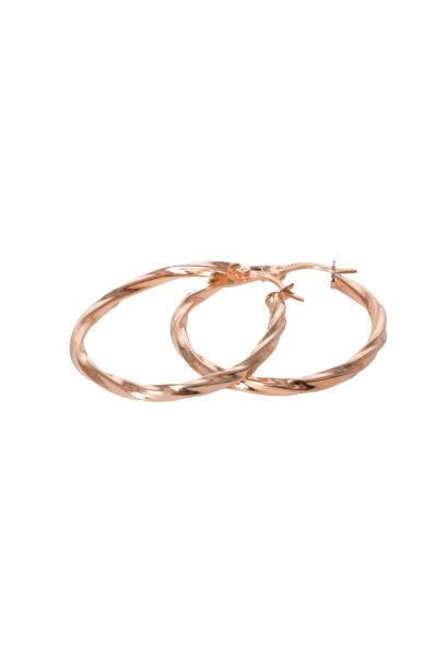 925 ayar gümüş küpe rose 35 mm burgu şarnel halka küpe SGTL13151ROSE