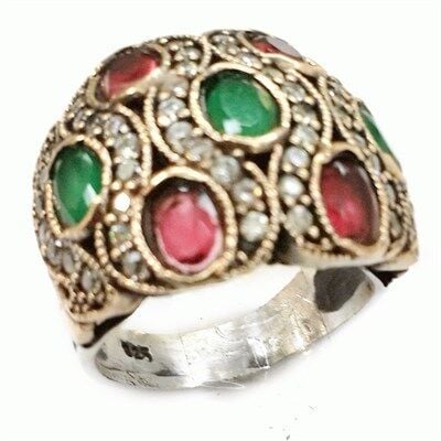 doğal taşlı otantik yüzük yüzük8336