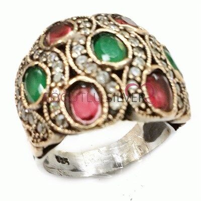 doğal taşlı otantik yüzük yüzük8336