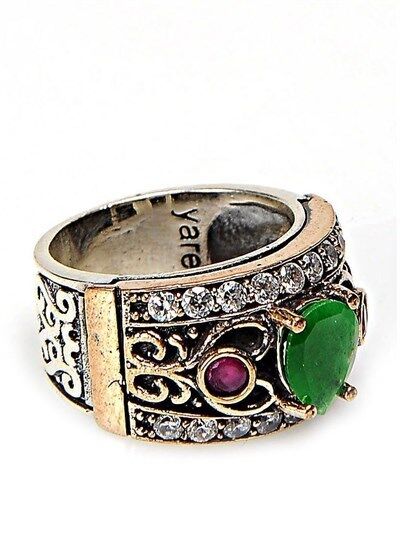 ZÜMRÜT TAŞLI OTANTİK YÜZÜK yüzük8566