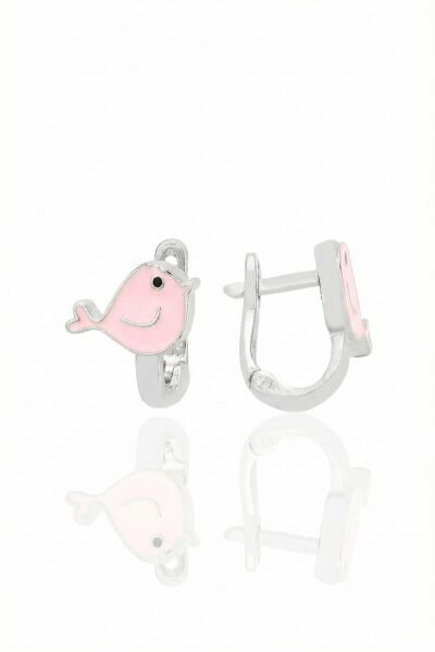 925 ayar gümüş küpe mineli umut kuşu çocuk küpesi SGTL12583RODAJ