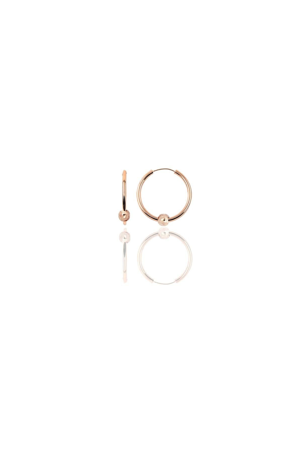 Gümüş rose 12 mm mini  sade toplu halka küpe SGTL11288ROSE