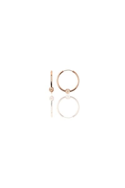 Gümüş rose 12 mm mini  sade toplu halka küpe SGTL11288ROSE
