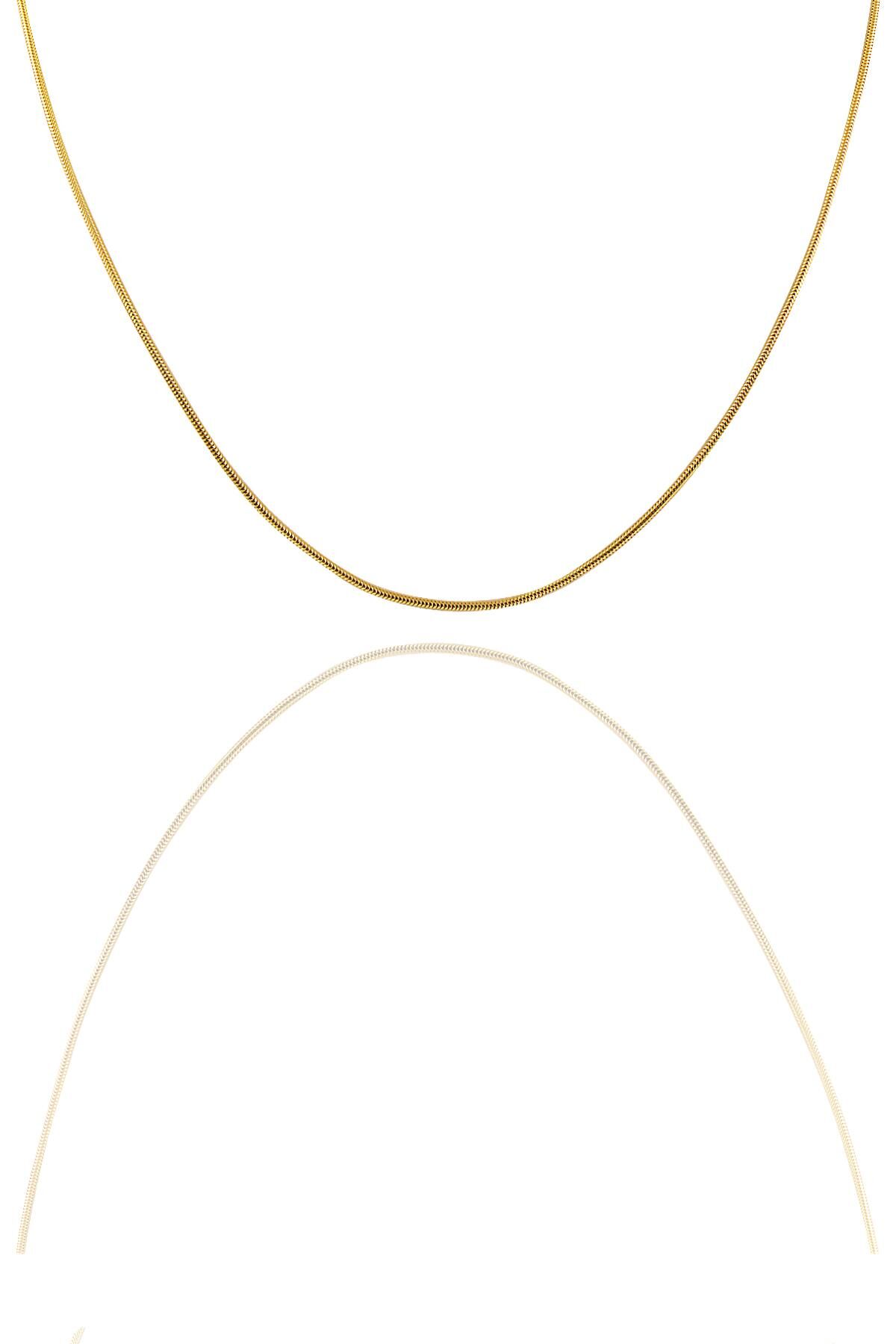 Gümüş altın yaldızlı 60 cm italyan yılan kolye SGTL11292GOLD