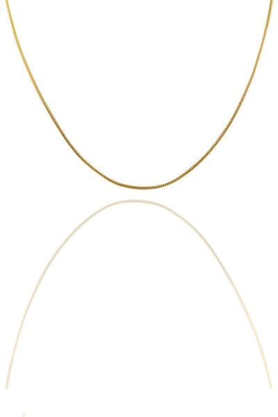 Gümüş altın yaldızlı 60 cm italyan yılan kolye SGTL11292GOLD