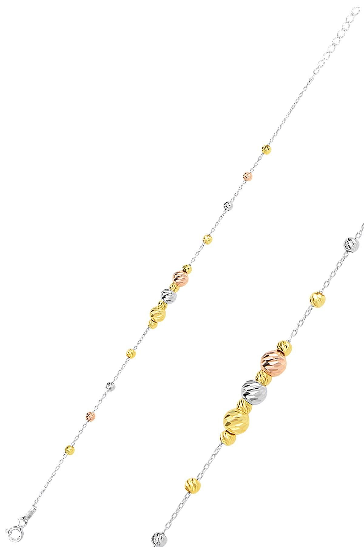 Gümüş altın yaldızlı, rodaj ve rose renkli dorissa dorica bileklik  SGTL11503RODAJ