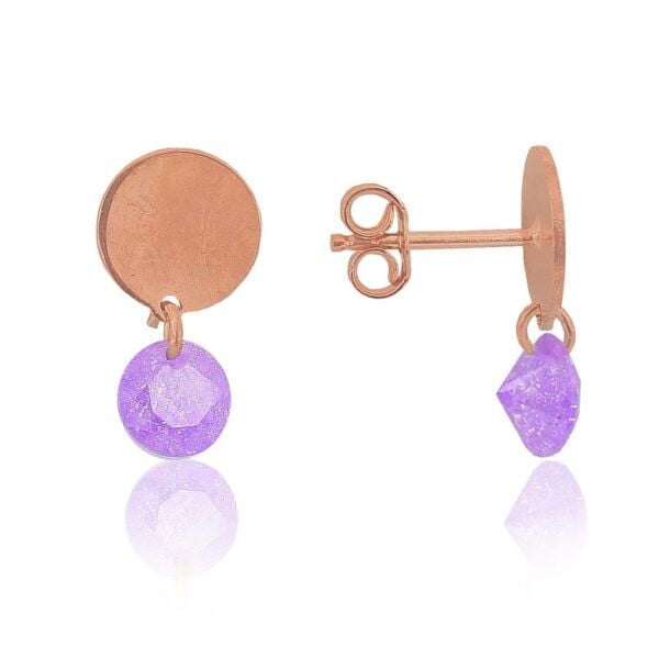 Krıstalize taşlı yuvarlak küpe SGTL3378