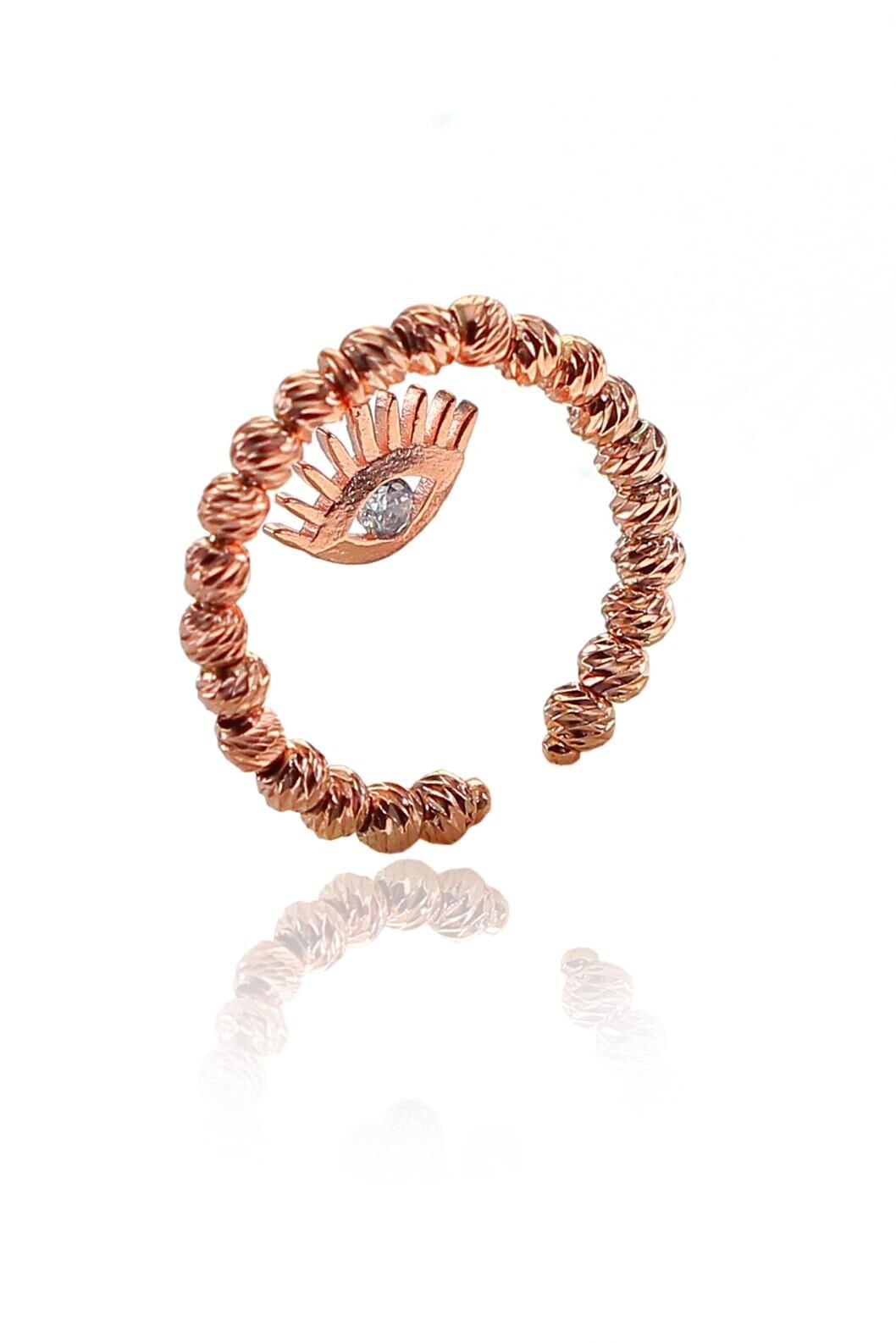 Gümüş kirpi göz sallantılı dorica yüzük SGTL9806