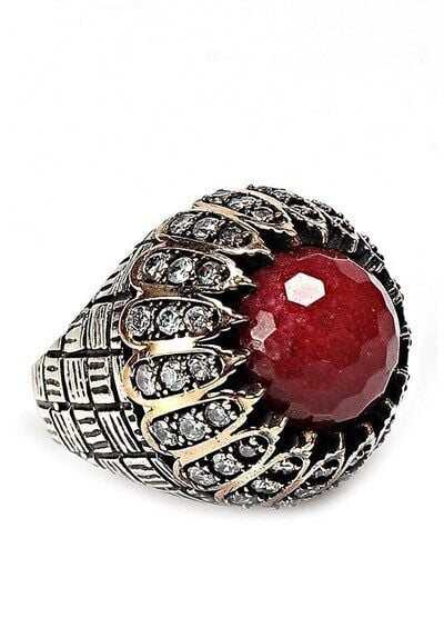 DOĞAL TAŞLI OTANTİK YÜZÜK SGTL542