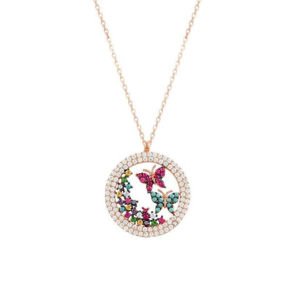 Renkli kelebek kolye SGTL7396