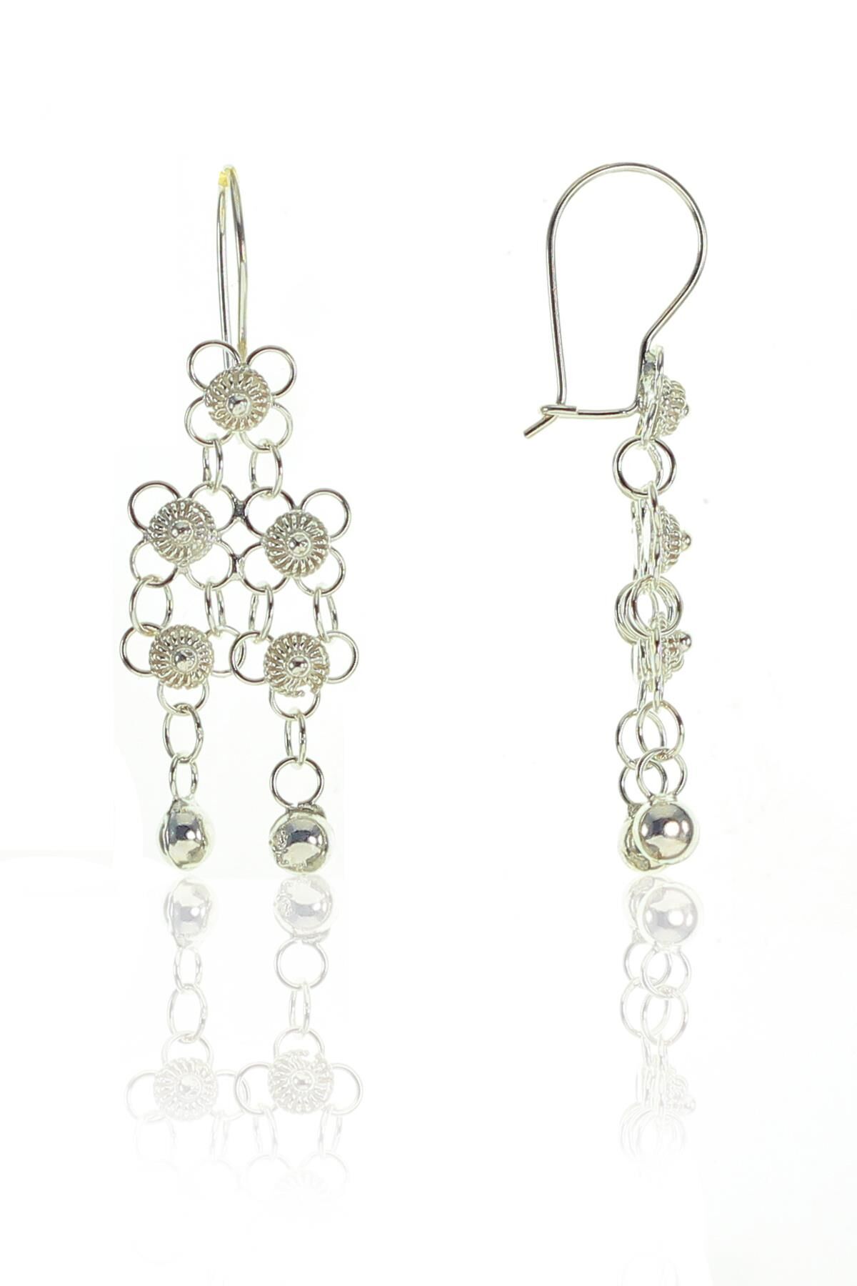 Gümüş telkari kişniş modeli küpe SGTL9812