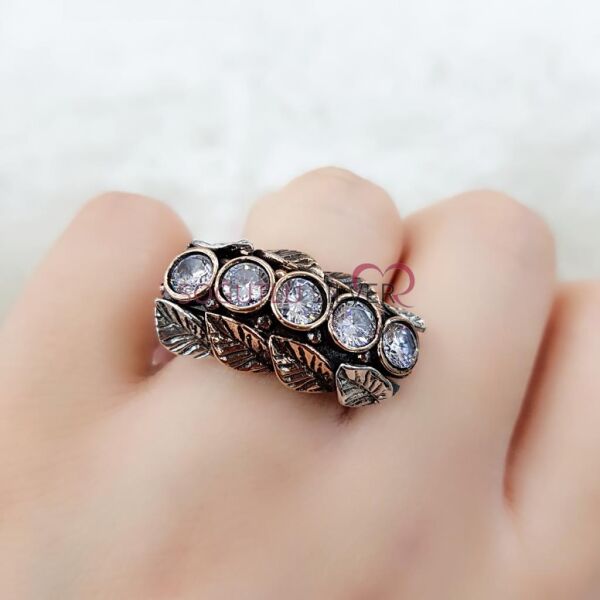 Otantik beş taşlı yüzük yüzük8555