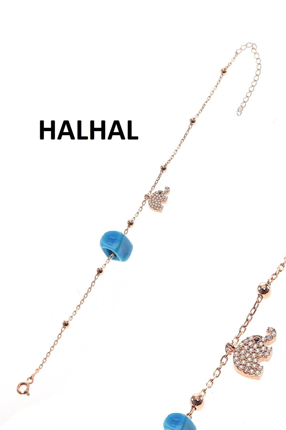 Gümüş fil ve toplu zincir halhal SGTL8855halhalturkuaz