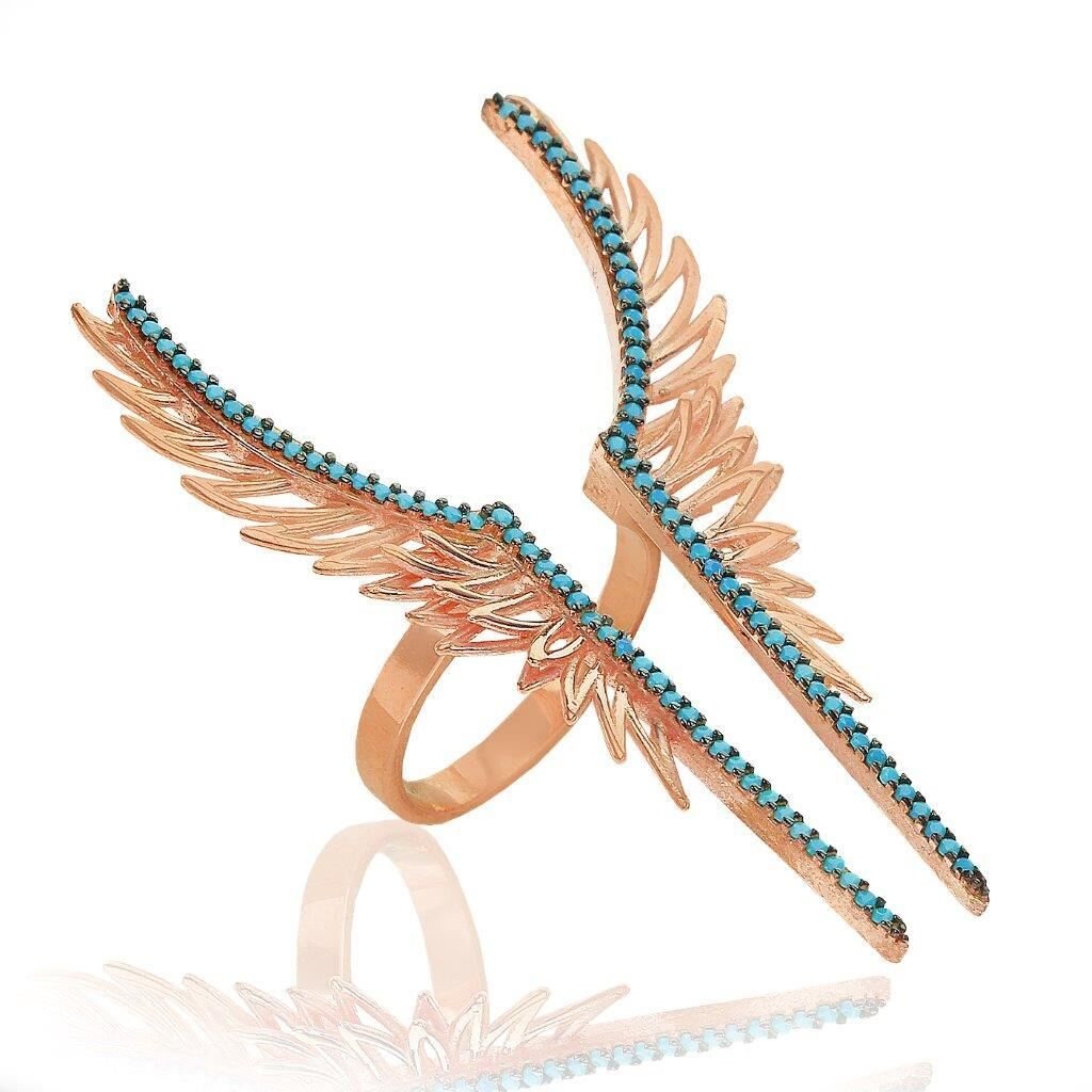 Turkuaz Kanatlı Yüzük SGTL6116