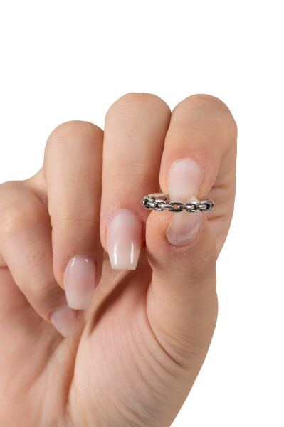 925 ayar gümüş yüzük oksitli zincir modeli ayarlamalı yüzük SGTL13125SIYAH