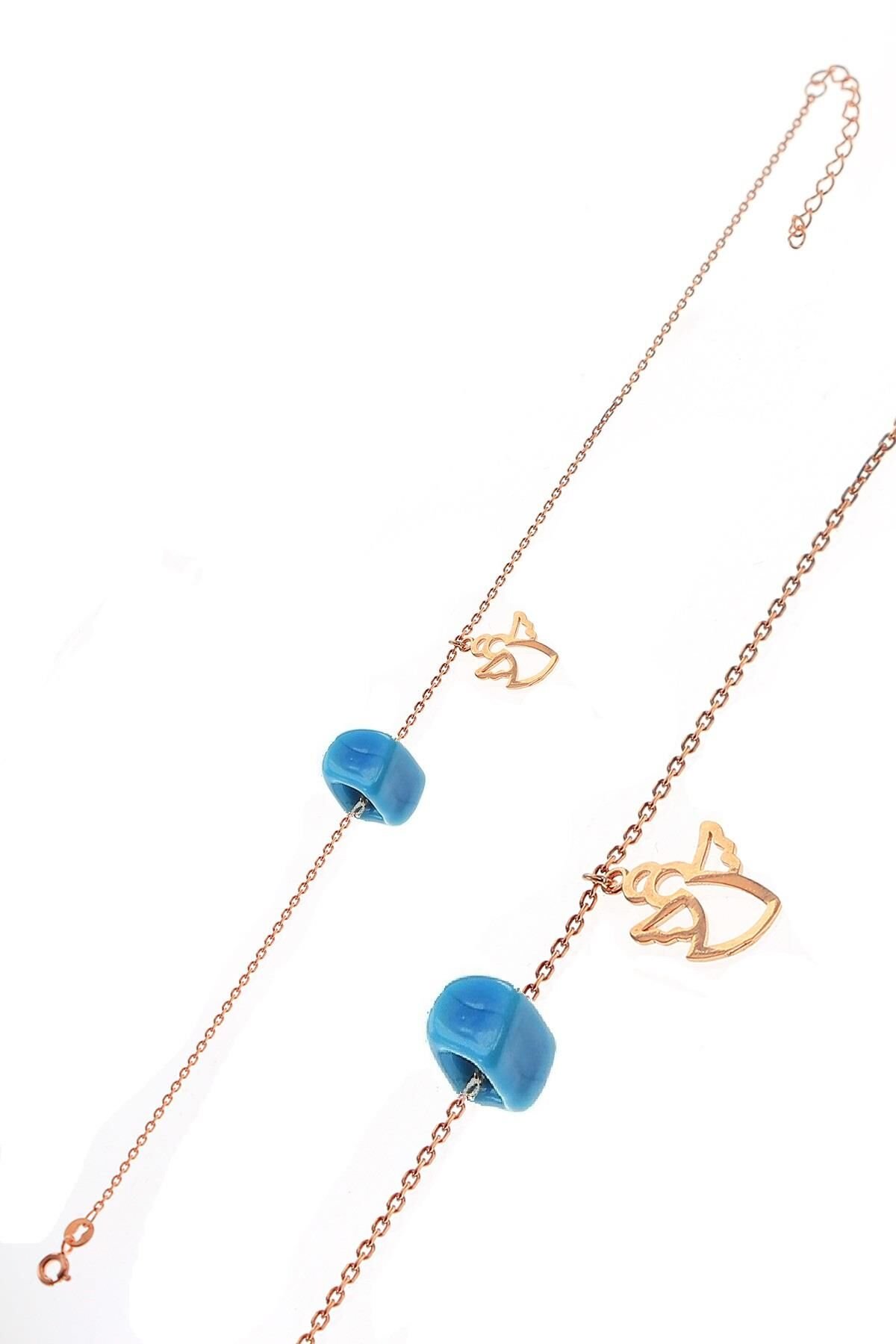 Gümüş turkuaz taşlı kanatlı halhal halhal32kanat