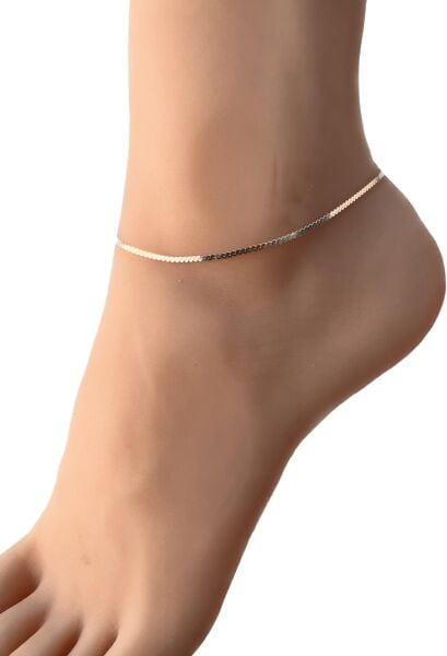 Gümüş  örgü modeli italyan zincir halhal SGTL11811RODAJ