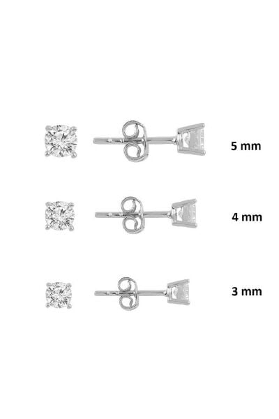 Gümüş rodyumlu pırlanta montürlü 3 boy mini tektaş küpeler SGTL11300RODAJ