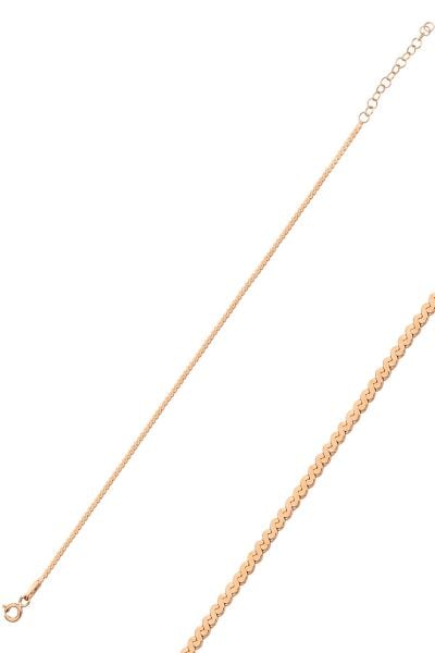 Gümüş rose  örgü modeli italyan zincir bileklik SGTL11810ROSE