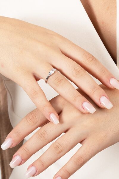 925 ayar gümüş yüzük rodyumlu oval kesim zirkon taşlı ayarlanabilir prenses yüzük SGTL13128BEYAZ