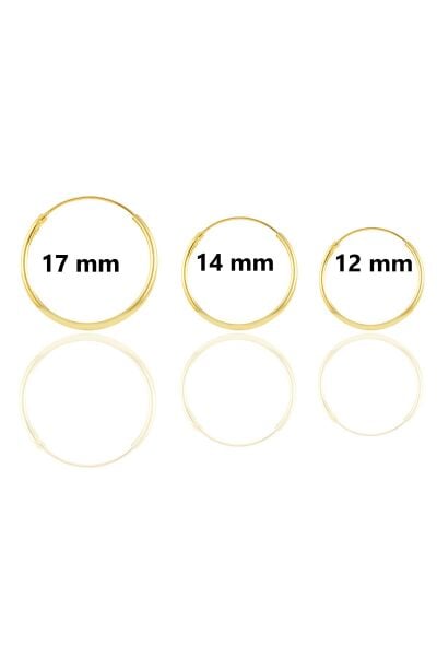 Gümüş altın yaldızlı üç boydan oluşan halka küpeler SGTL11169GOLD