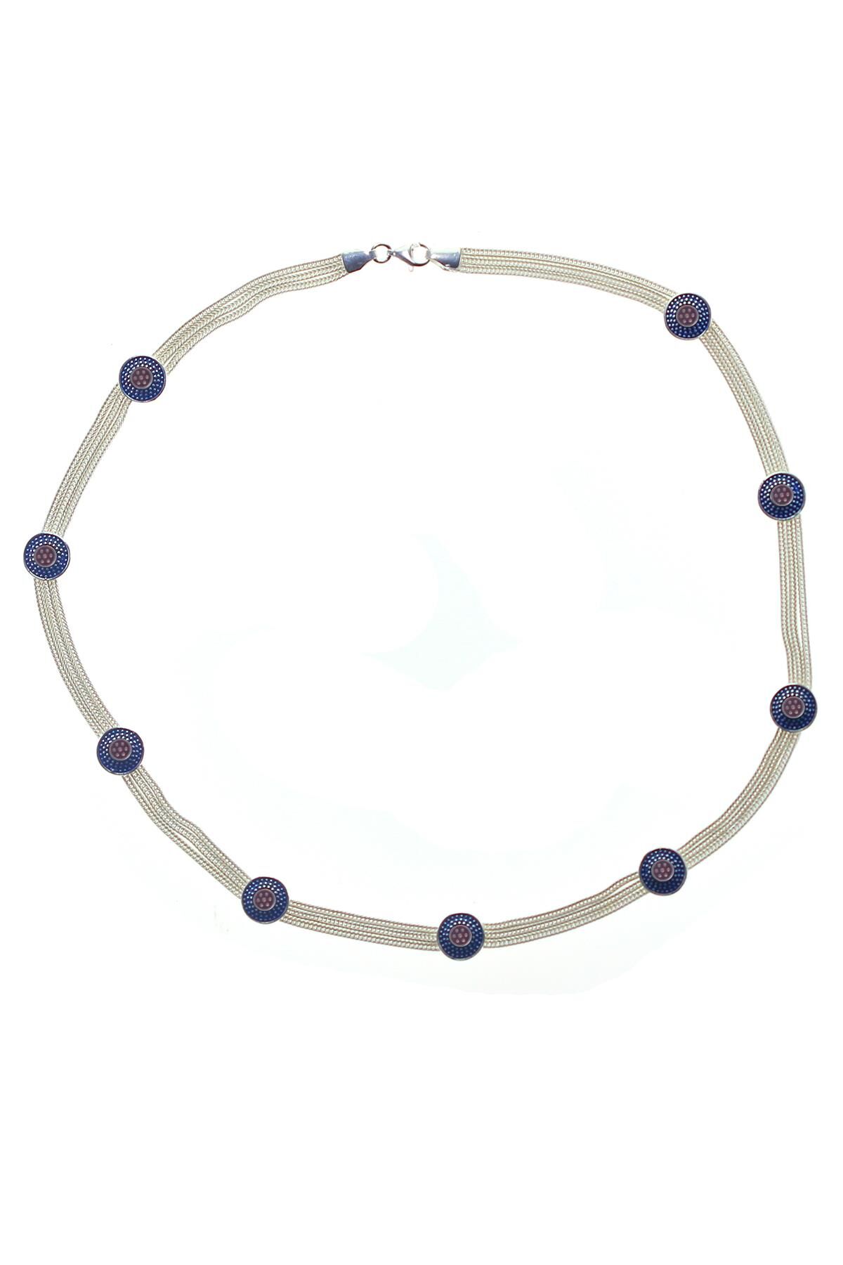 Gümüş mineli hasır modeli kolye SGTL9821KOLYE