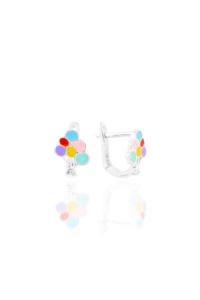 Gümüş renkli balonlar çocuk küpe SGTL10981RODAJ