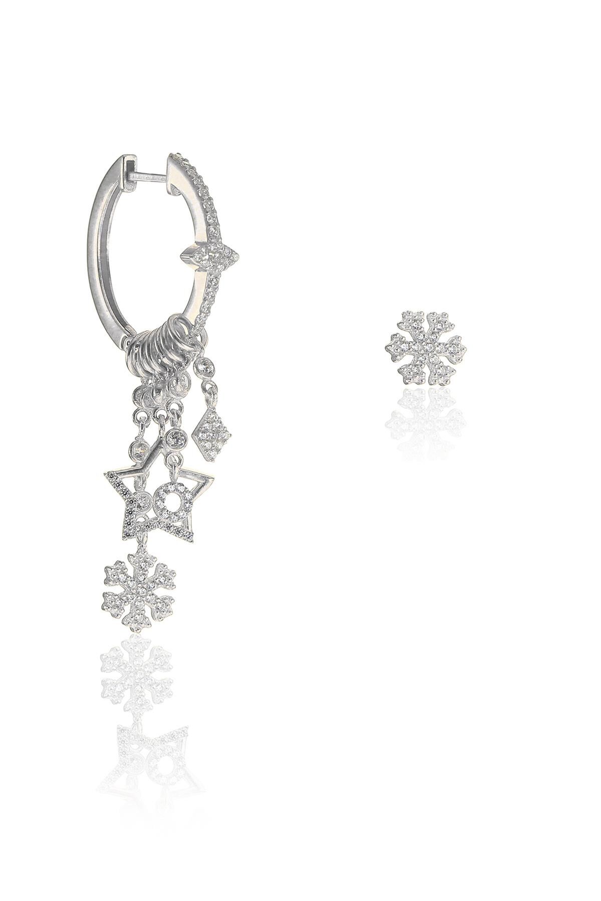 Gümüş kartanesi modeli  rodajlı şans küpe SGTL8719R