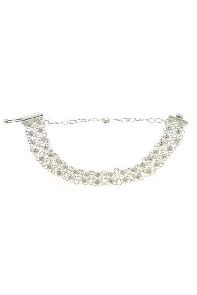 Gümüş çift sıralı kişniş modeli telkari takım SGTL9822TAKIM