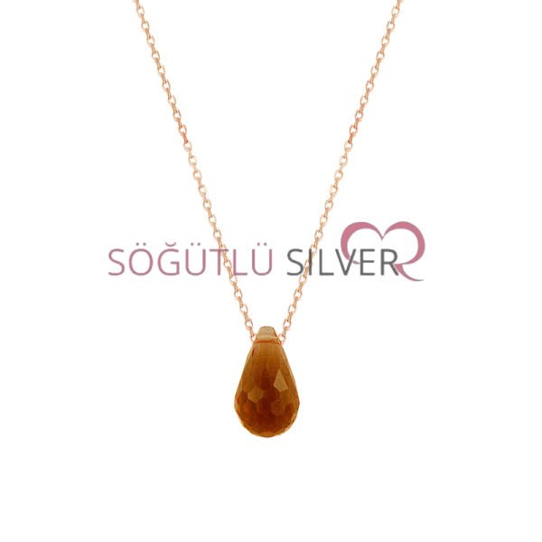 Zultanit taşlı kolye Drop kesim Renk değiştiren zultanit kolye SGTL7407