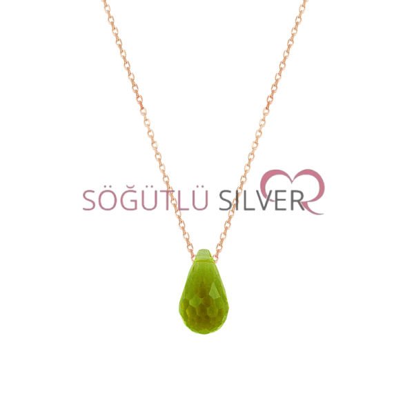 Zultanit taşlı kolye Drop kesim Renk değiştiren zultanit kolye SGTL7407