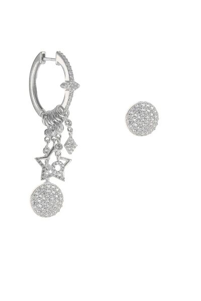 Gümüş yuvarlak modeli şans küpe SGTL8716R