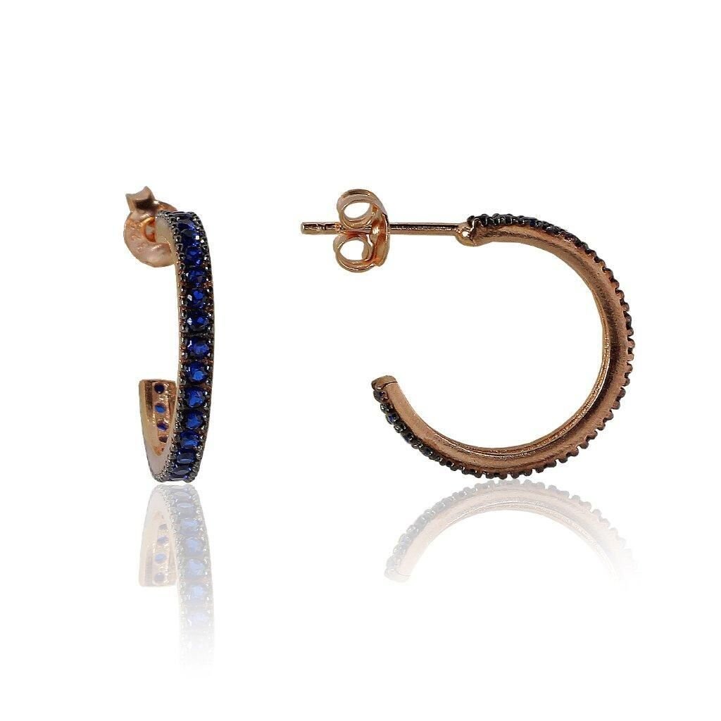 safir taşlı tek sıra tamtur küpe SGTL4197