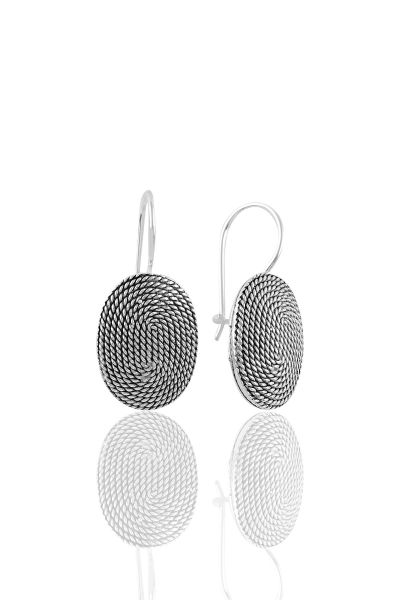 Gümüş salyangoz modeli oval telkari üçlü set  SGTL11348SET