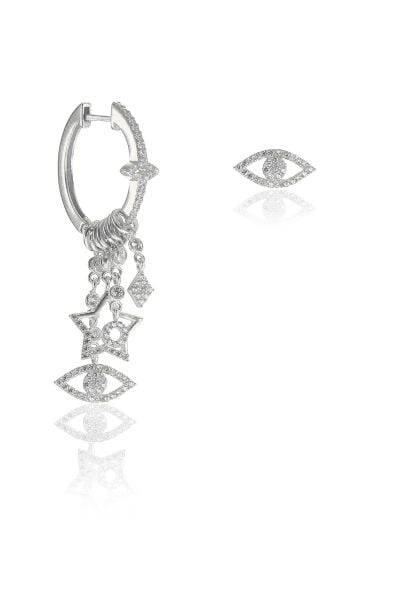 Gümüş göz modeli rodajlı şans küpe SGTL8720R