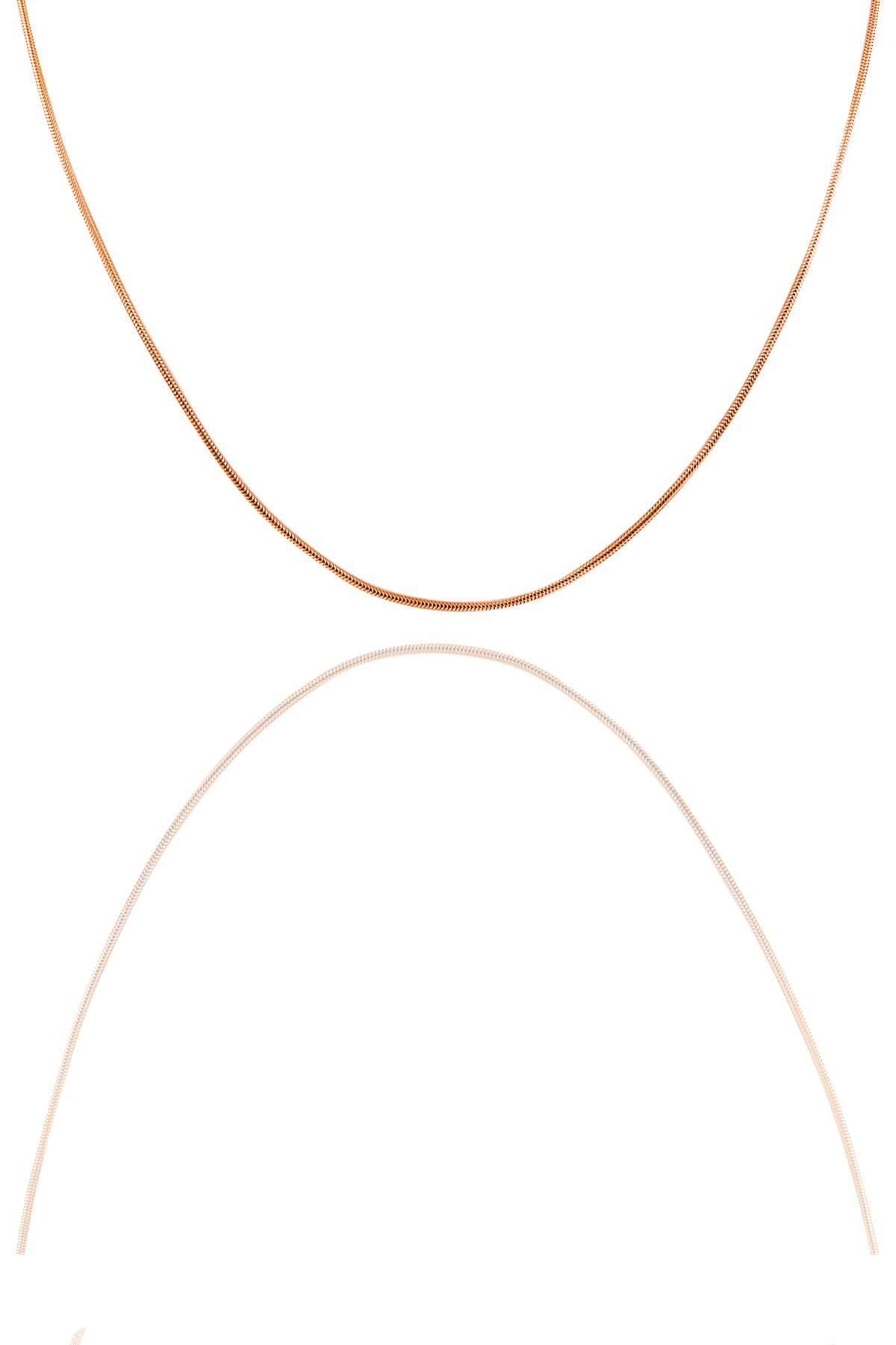 Gümüş rose  60 cm italyan yılan kolye SGTL11292ROSE