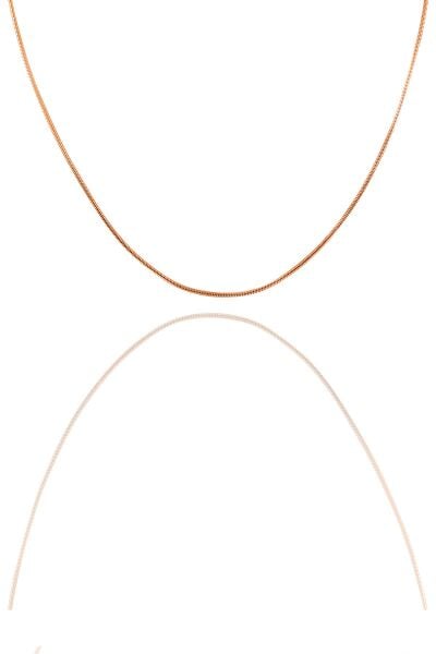 Gümüş rose  60 cm italyan yılan kolye SGTL11292ROSE