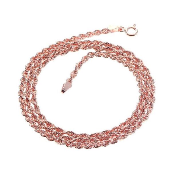 Gümüş halat zincir SGTL10481 Rose - 55 cm