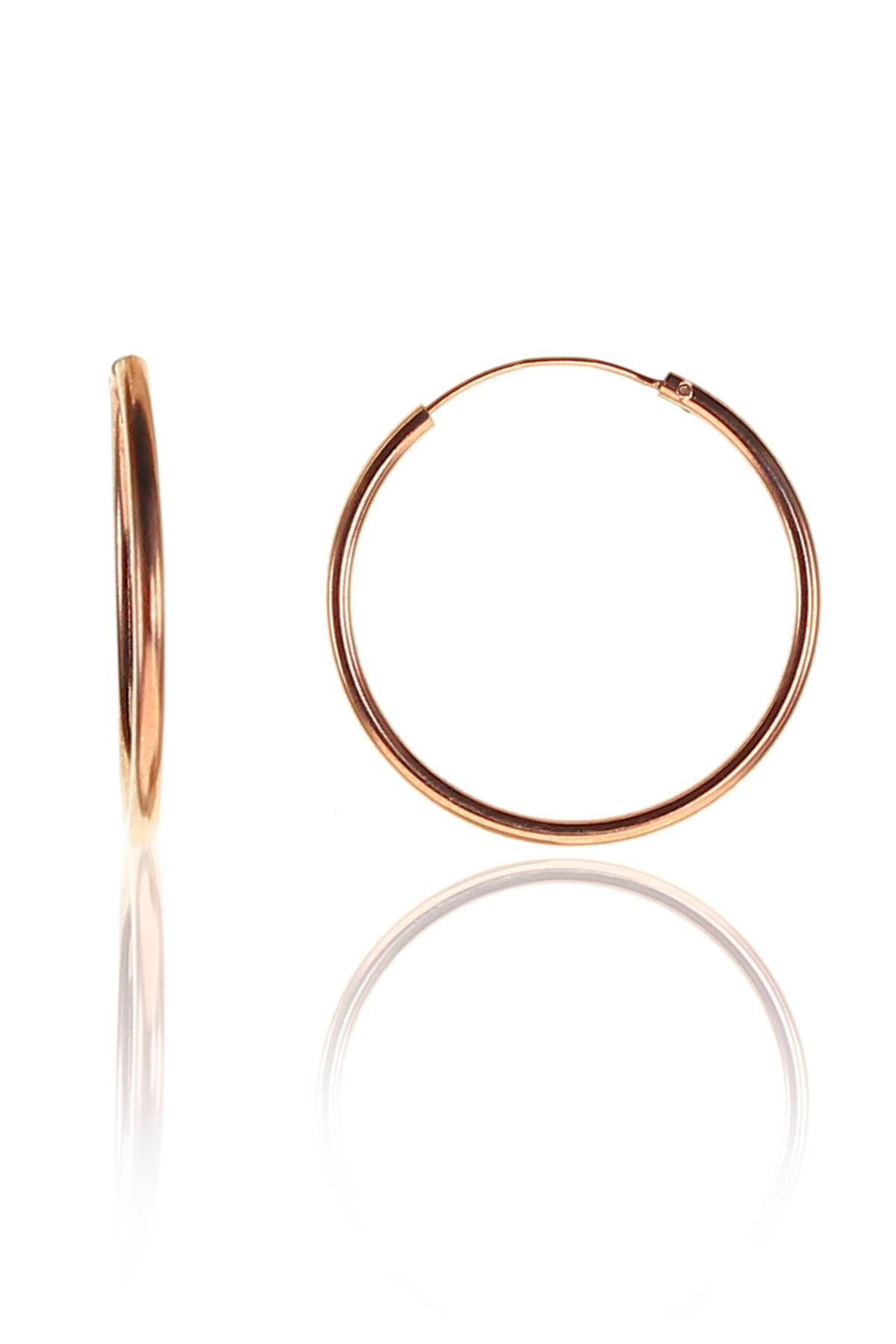 Gümüş 26 mm rose halka küpe SGTL9262