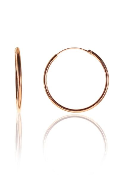 Gümüş 26 mm rose halka küpe SGTL9262