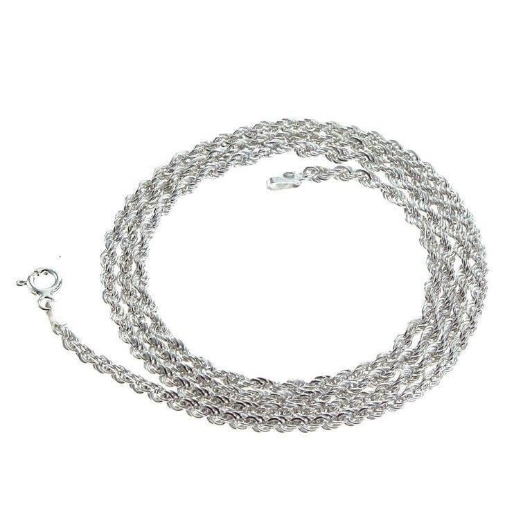 Gümüş halat zincir SGTL10481 Gümüş - 55 cm