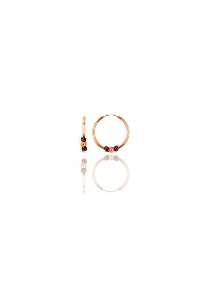 Gümüş rose 12 mm mini toplu halka küpe SGTL11290ROSE