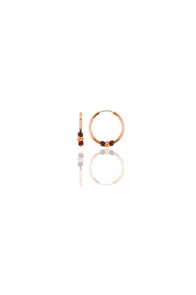 Gümüş rose 12 mm mini toplu halka küpe SGTL11290ROSE